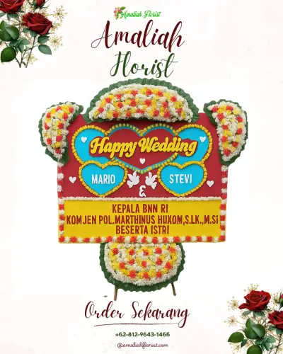 Karangan Papan Bunga Pernikahan di Singaparna